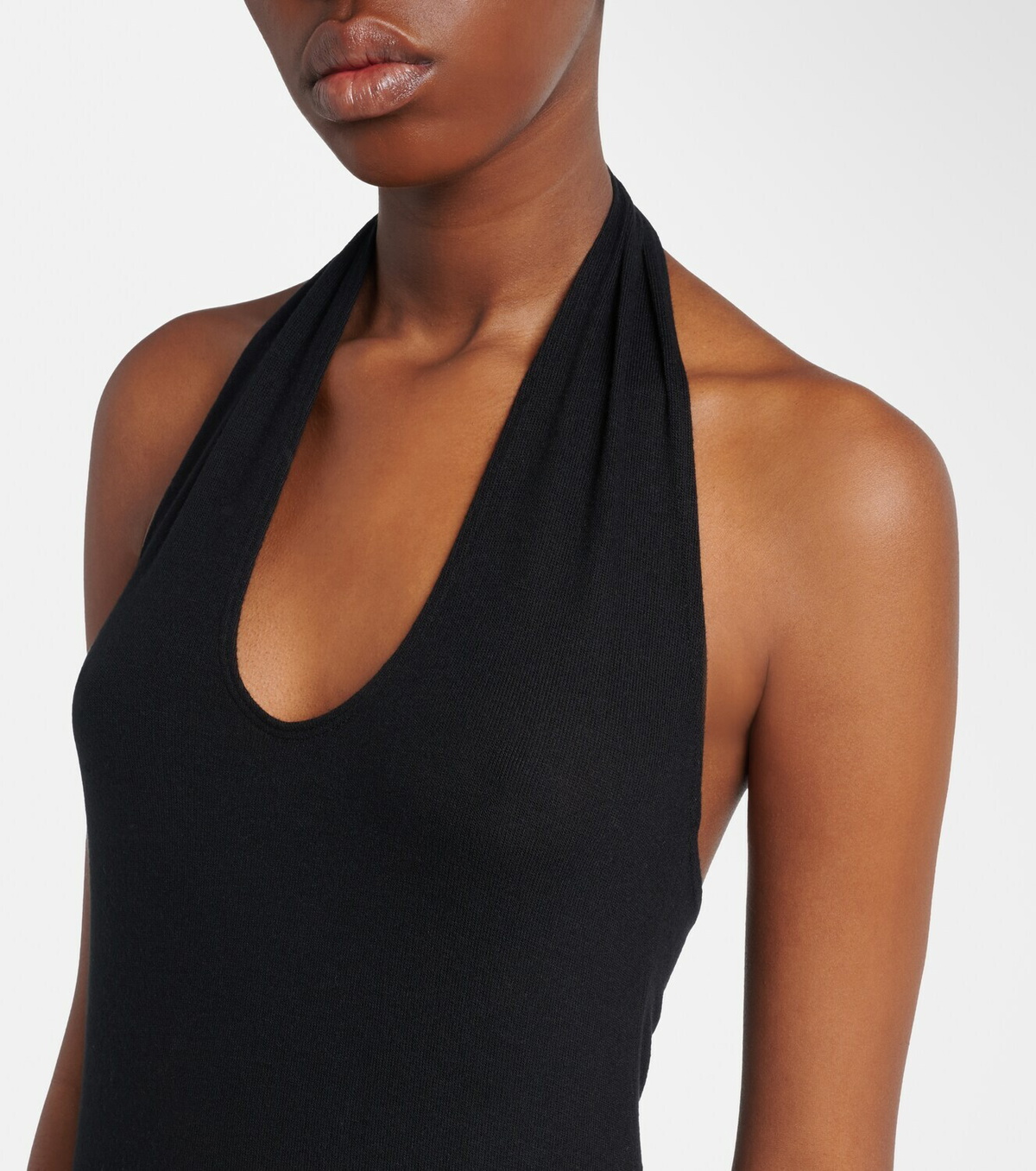 Leset Lauren halterneck jersey midi dress