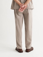 HOWLIN' - Tropical Pinstriped Cotton-Blend Seersucker Drawstring Trousers - Brown