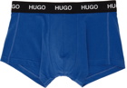 Hugo Three-Pack Multicolor Logo Waistband Trunk Briefs