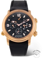 BLANCPAIN - Pre-Owned 2010 Leman GMT Automatic Chronograph 40mm 18-Karat Rose Gold and Rubber Watch, Ref. No. 2041B-3630A-6