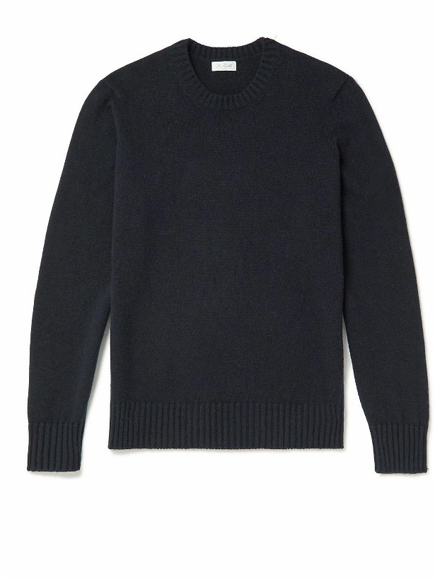 Photo: De Petrillo - Slim-Fit Wool and Cashmere-Blend Sweater - Blue