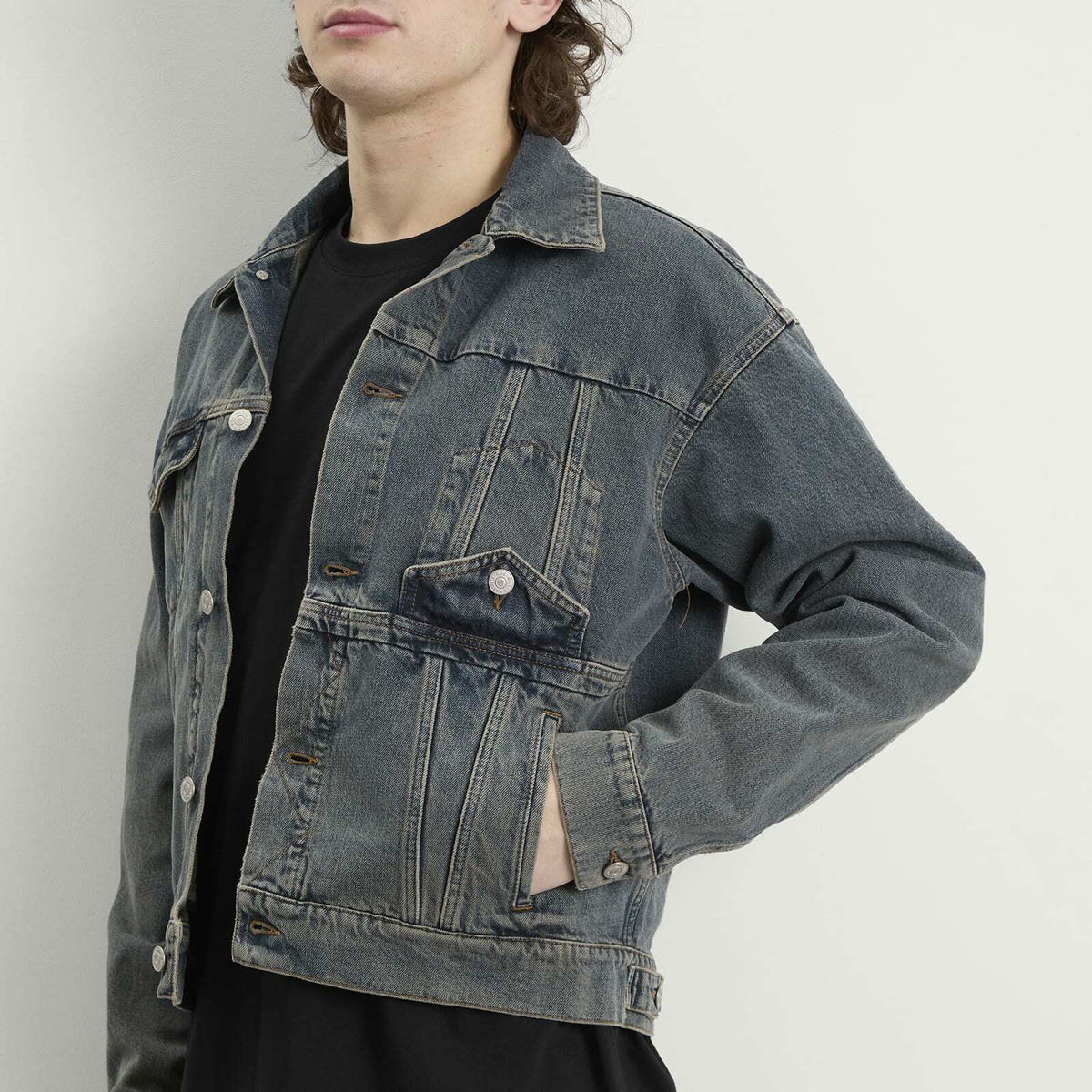 MM6 Maison Margiela Men's Denim Jacket in Light Grey