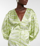 Ganni - Zebra-print silk-blend midi dress