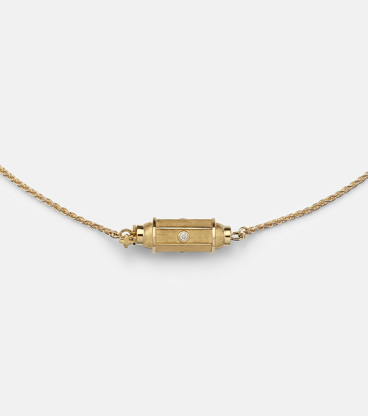 Marie Lichtenberg Coco Micro 18kt gold locket necklace with diamonds