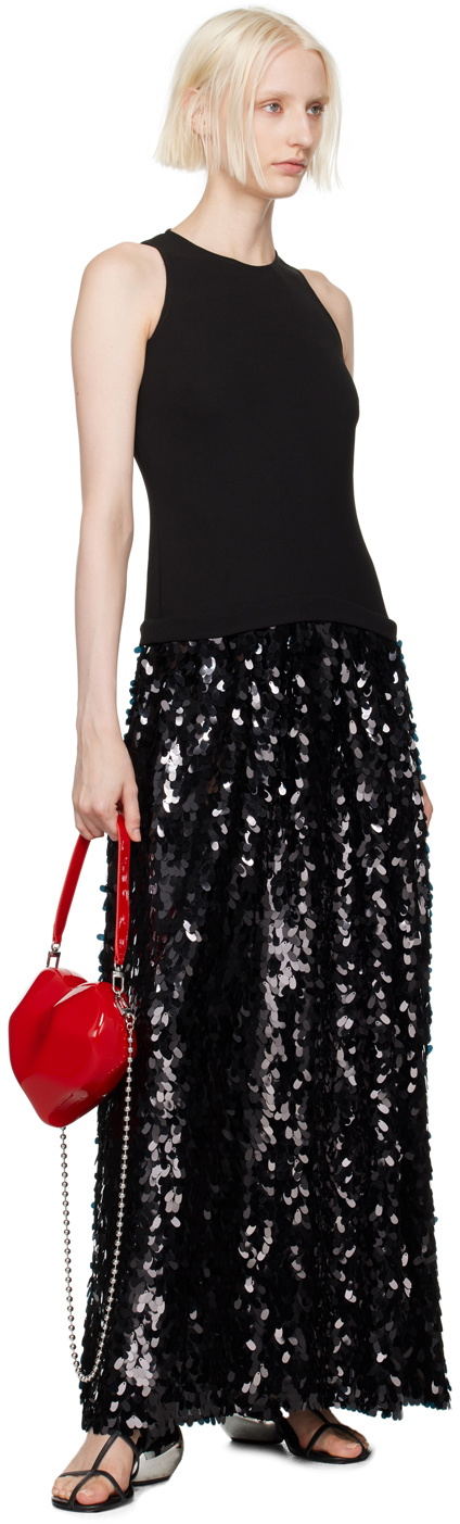 SIMONMILLER Black Memphis Crepe Sequin Maxi Dress