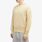 AMI Paris Men's Tonal Heart Crew Neck Jumper in Cream