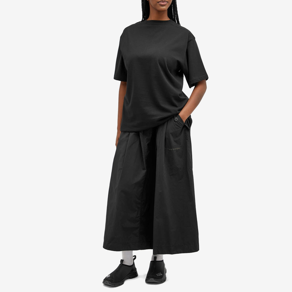 and wander Women's Oversized Cargo Skirt in Black and Wander