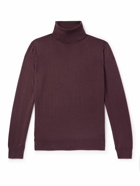 Zegna - Cashmere and Silk-Blend Rollneck Sweater - Burgundy