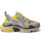 Balenciaga - Triple S Mesh and Leather Sneakers - Gray