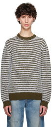 MM6 Maison Margiela Khaki & Off-White Cutout Sweater