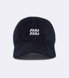 Miu Miu Logo velvet baseball cap