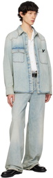 Valentino Blue Patch Pocket Denim Shirt