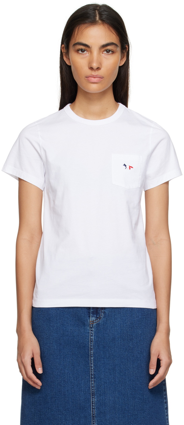 Maison Kitsuné White Tricolor Fox T-Shirt Maison Kitsune