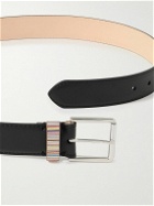 Paul Smith - 3.5cm Striped Leather Belt - Black