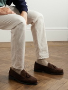 Brunello Cucinelli - Tasselled Suede Loafers - Brown