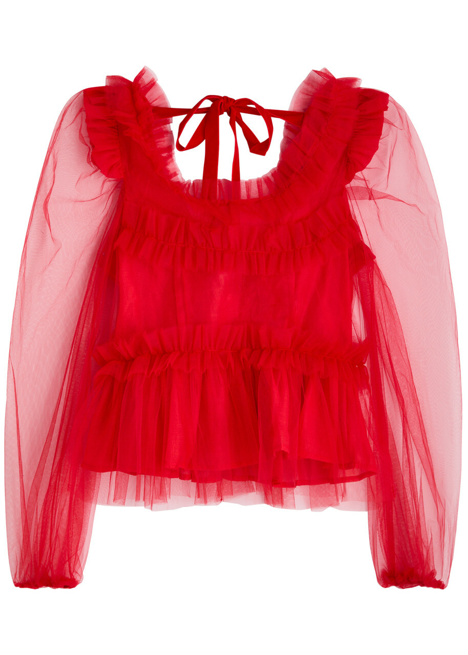 Sister Jane Palace Ruffled Tulle top Red Sister Jane