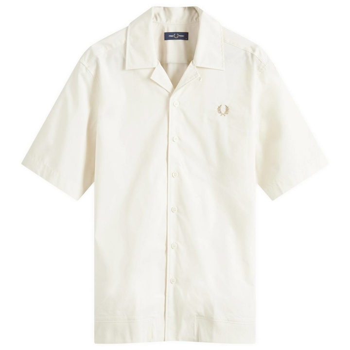 Photo: Fred Perry Men's Ribbed Hem Vacation Shirt in Ecru