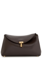 Toteme T-lock Mini Leather Clutch - Chocolate - One Size