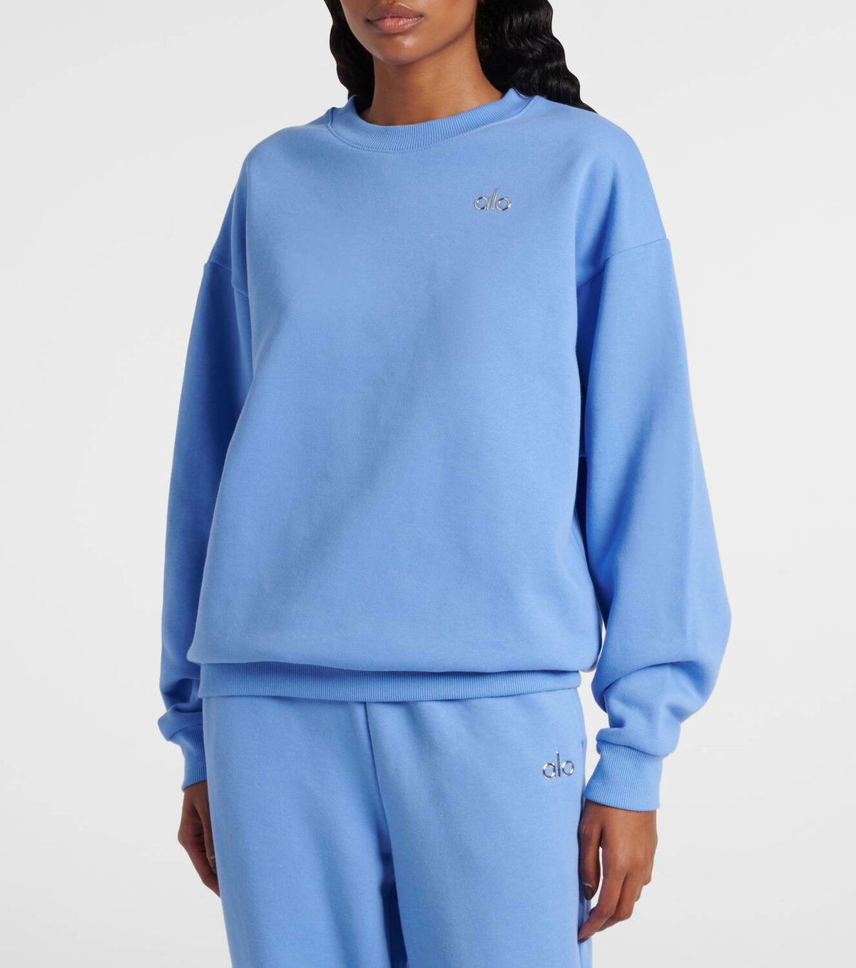 未使用 Alo Yoga ヨガトレーナー ブルークォーツカラー Alo Yoga Accolade cotton-blend sweatshirt Alo Yoga