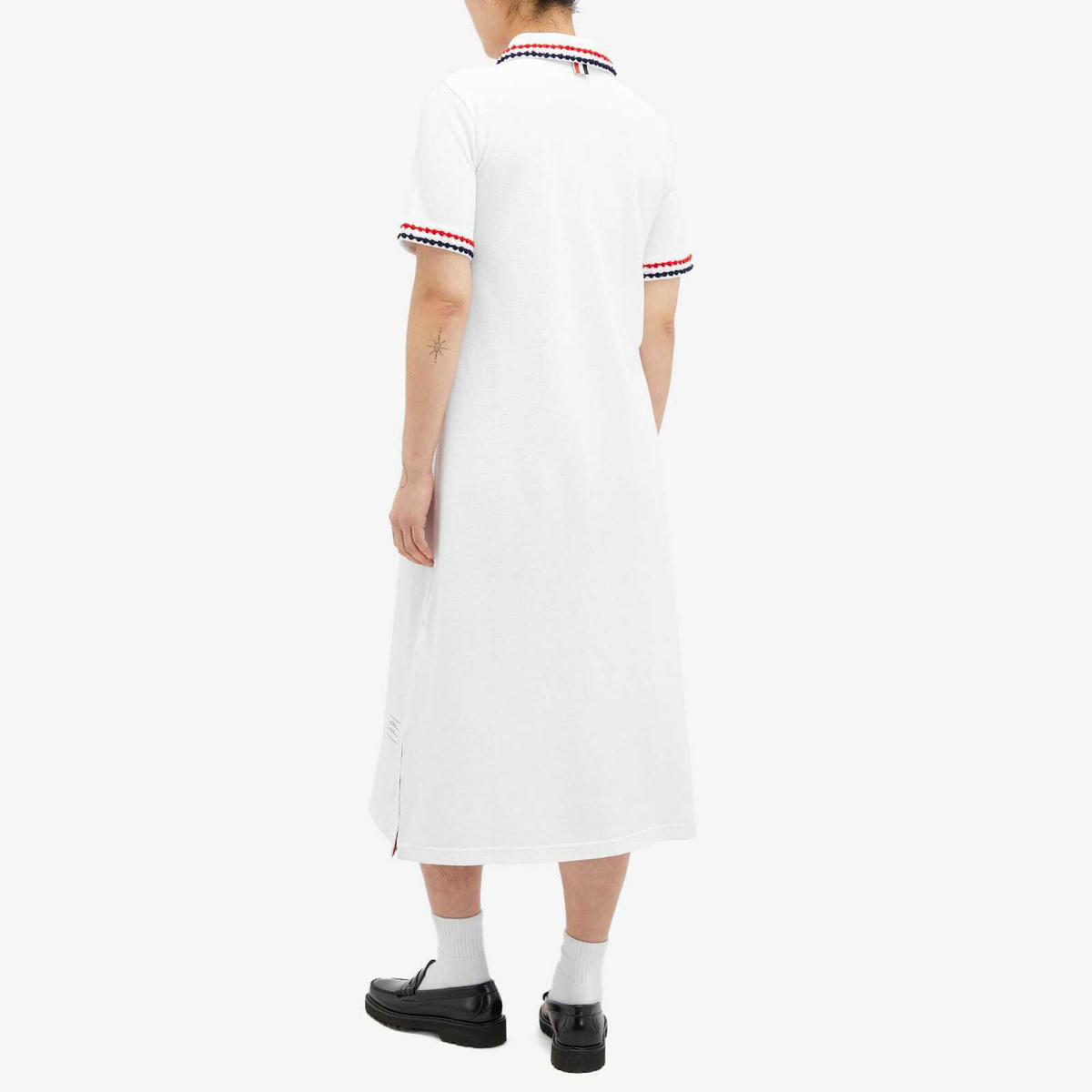 Thom Browne Women's Midi RWB Polo Dress in White