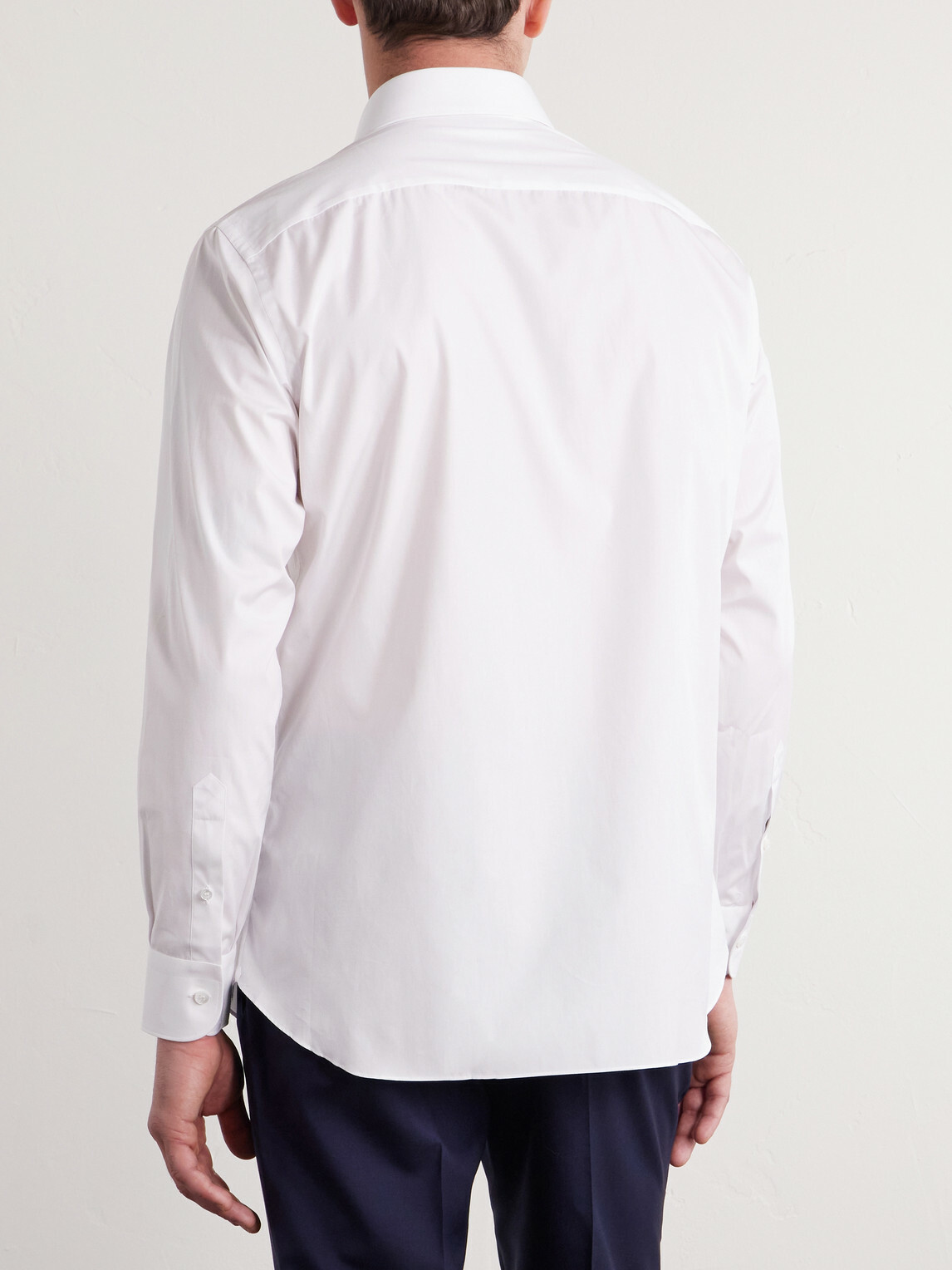 Brioni - Cutaway-Collar Cotton-Poplin Shirt - White