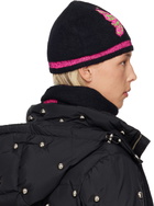 Chopova Lowena Black & Pink Cyber Butterfly Beanie