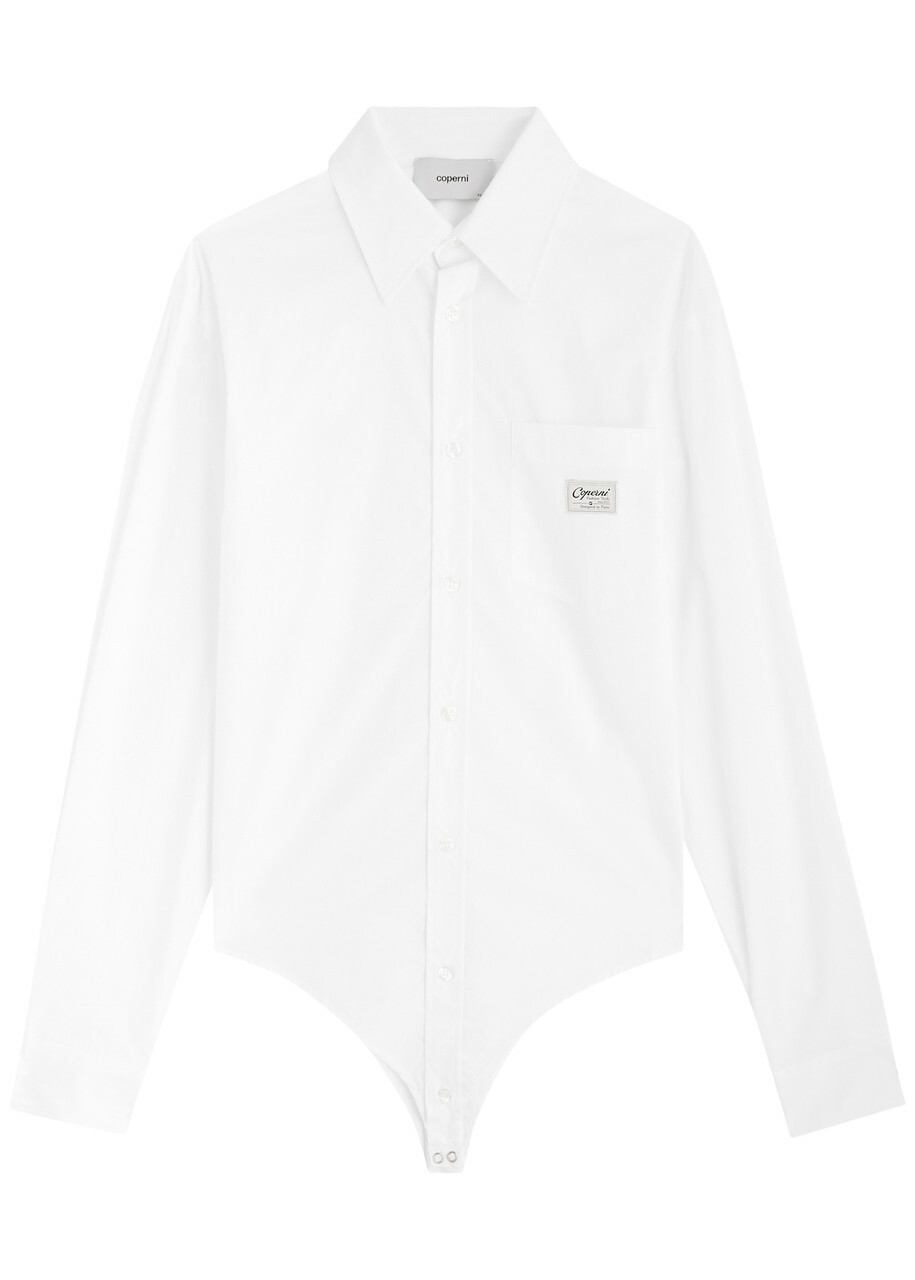 Coperni Cotton-poplin Shirt Bodysuit White