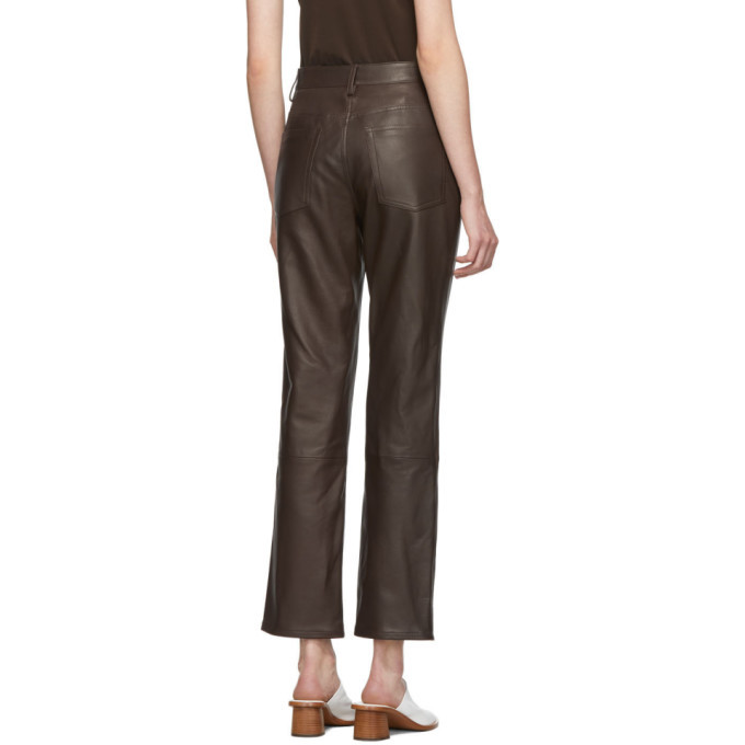 The Row Brown Leather Charlee Trousers The Row