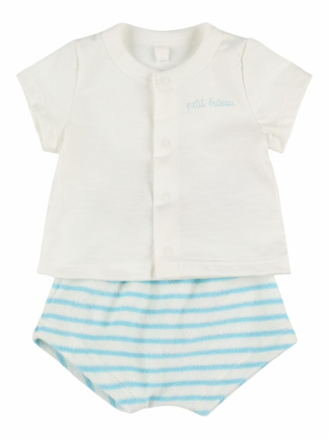 PETIT BATEAU Cotton Jersey T-shirt & Diaper Cover