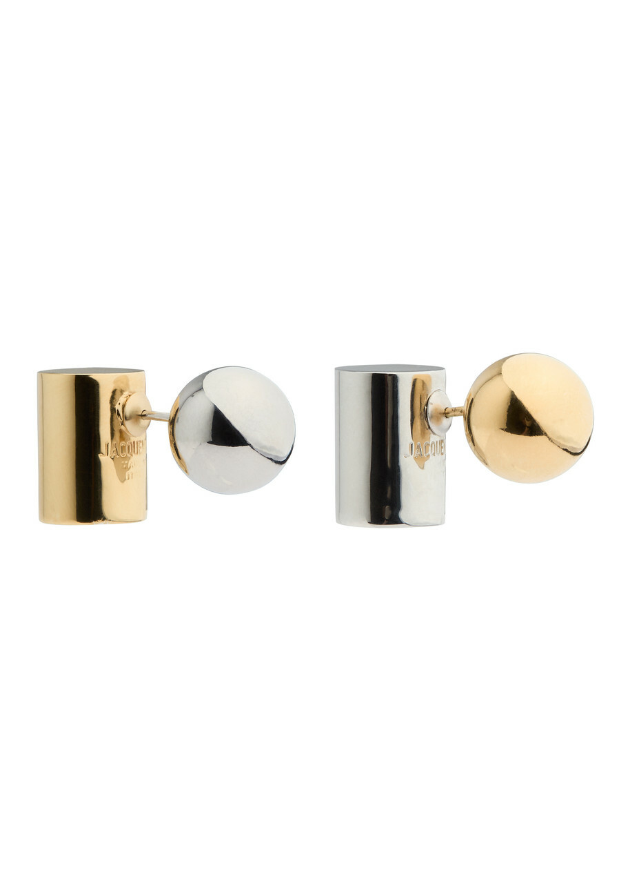 Jacquemus Le Boucles Perlina Two-tone Stud Earrings - Gold - One Size
