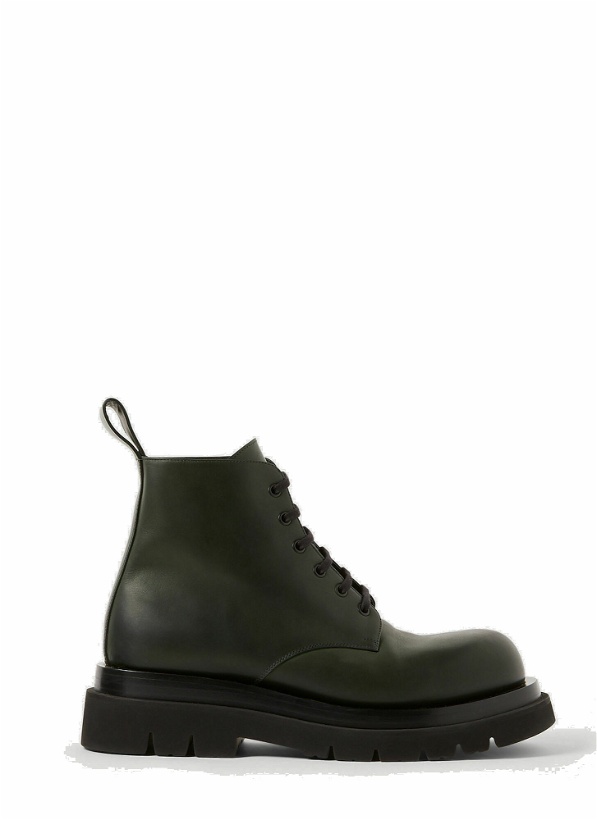 Photo: Lug Lace-Up Ankle Boots in Dark Green