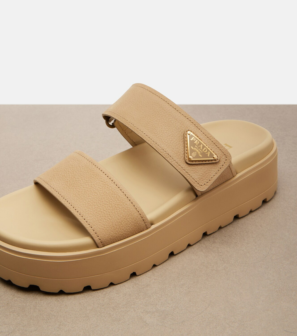 Prada Leather platform sandals