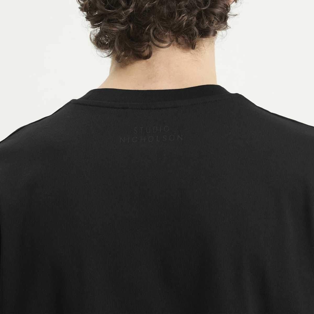 Studio Nicholson Men's Lay Branded Boxy Fit T-Shirt in Black