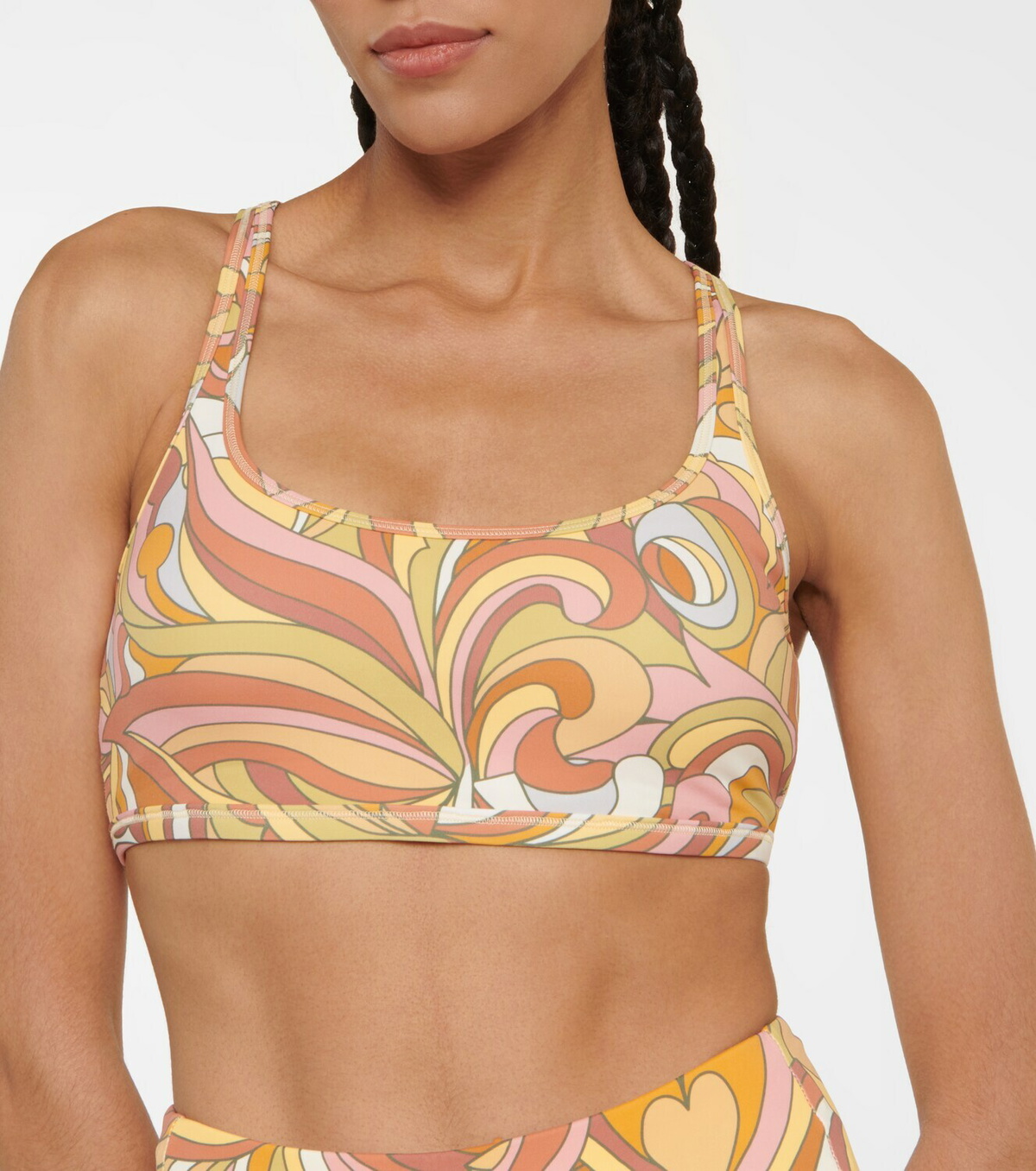 Tory Sport Printed racerback sports bra