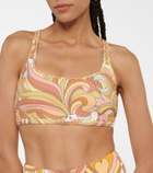 Tory Sport Printed racerback sports bra
