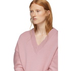 AMI Alexandre Mattiussi Pink Oversized Logo Sweater