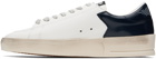 Golden Goose White & Navy Stardan Sneakers