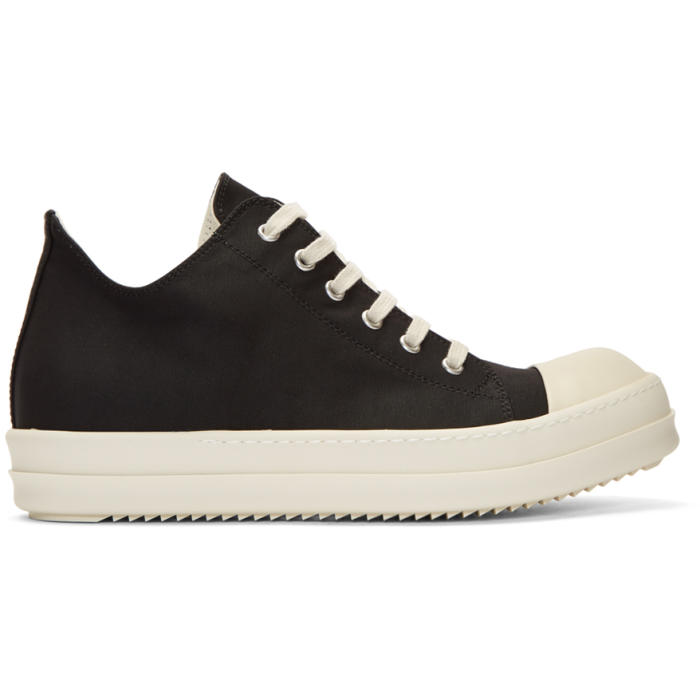 Rick Owens Drkshdw Black Nylon Canvas Cap Toe Sneakers Rick Owens Drkshdw