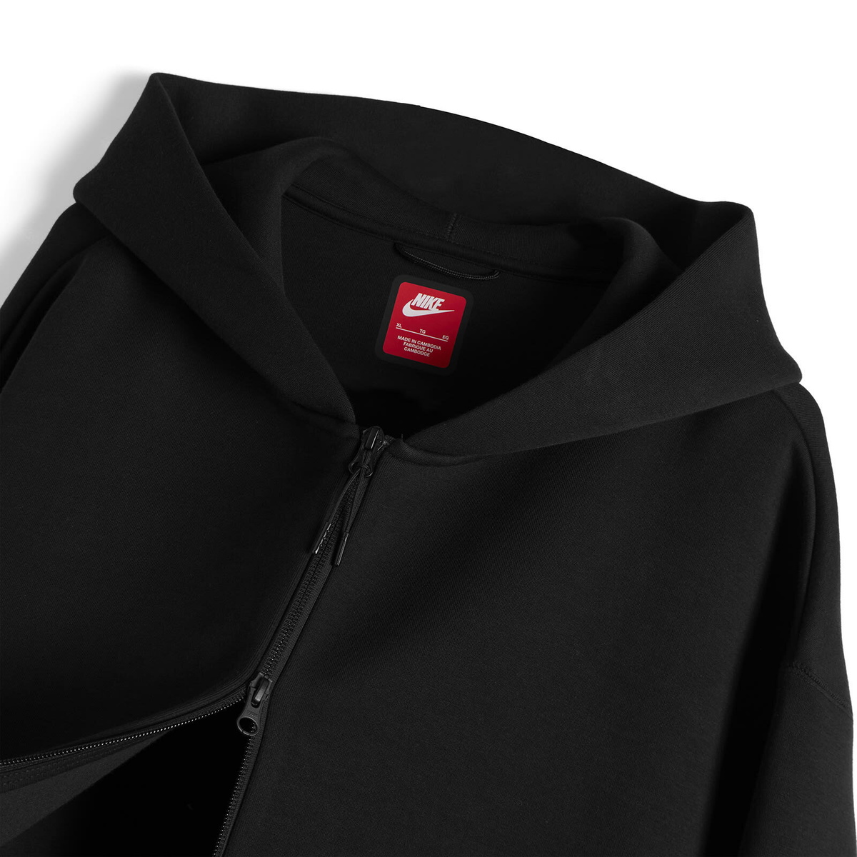 Nike Men's Tech Full Zip Fleece Hoodie in Black