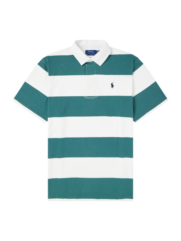 Photo: Polo Ralph Lauren - Logo-Embroidered Striped Cotton-Jersey Polo Shirt - Green