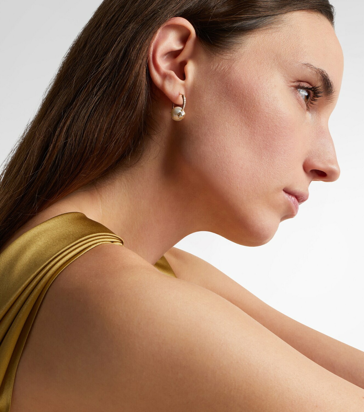 Sydney Evan 14kt gold (585/1000) earrings with pearls and diamonds