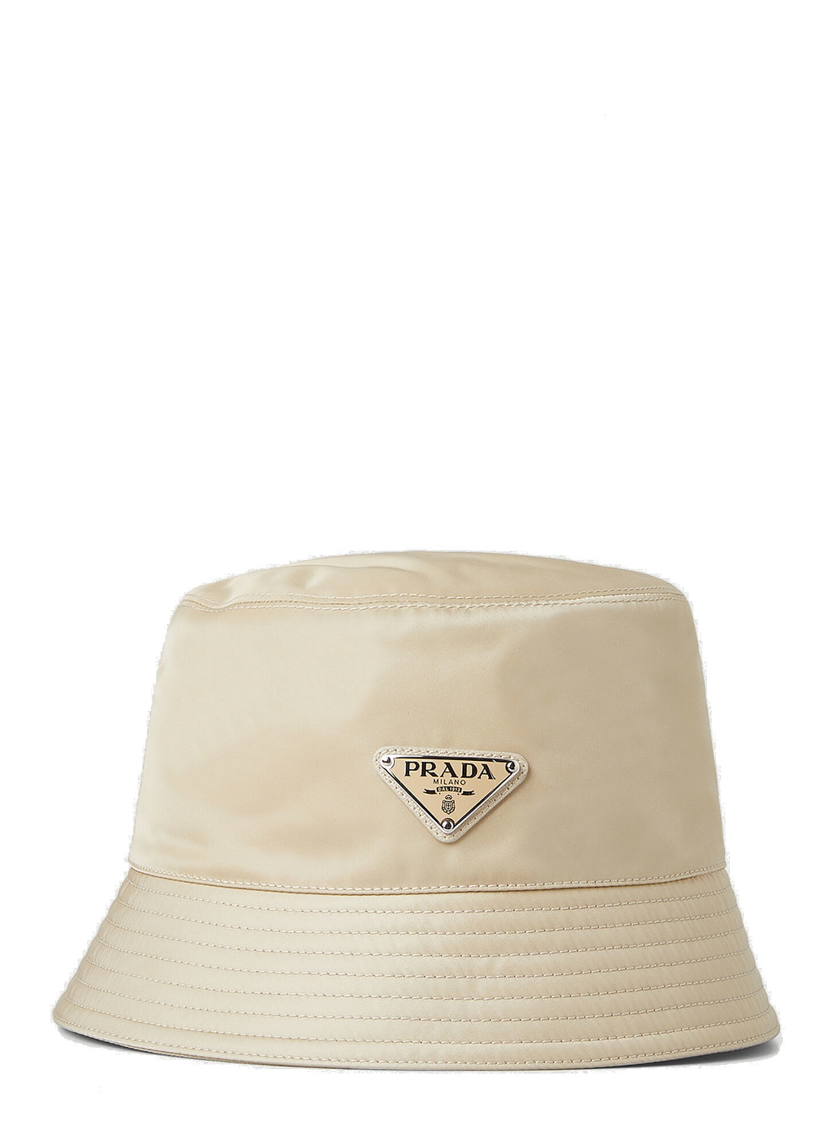 Photo: Logo Plaque Bucket Hat in Cream