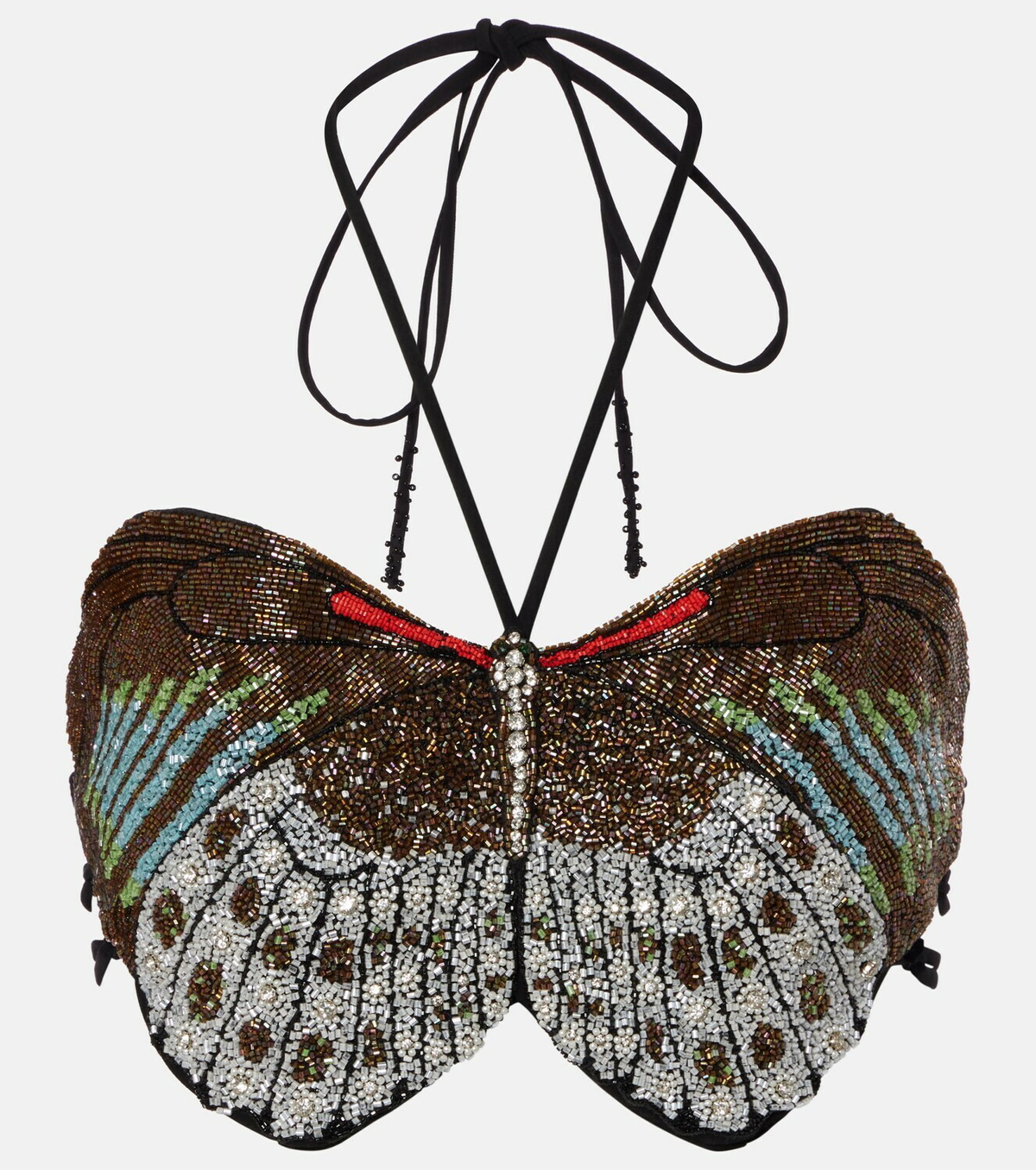 Clio Peppiatt Calypso beaded crop top