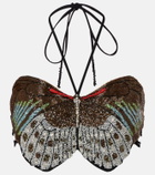 Clio Peppiatt Calypso beaded crop top