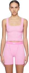 SKIMS Pink Cotton Rib Tank Top