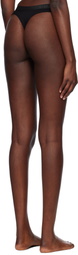 CDLP Three-Pack Black Jacquard Thongs
