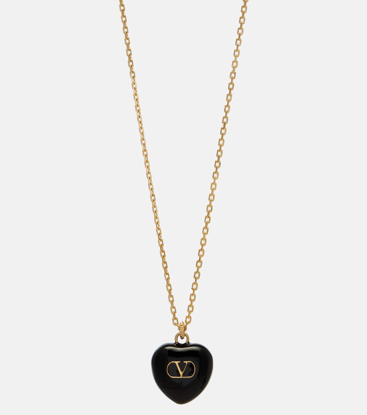 Valentino Cœur Royal VLogo enamel pendant necklace