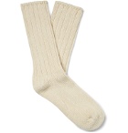 Thunders Love - Ribbed Recycled Cotton-Blend Socks - Neutrals
