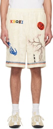 Khoki Off-White Hand Embroidered-Design Shorts