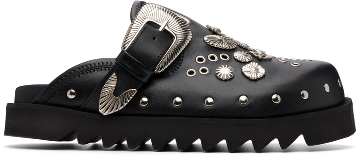 Photo: Toga Virilis Black Eyelet Metal Sabot Slip-on Loafers